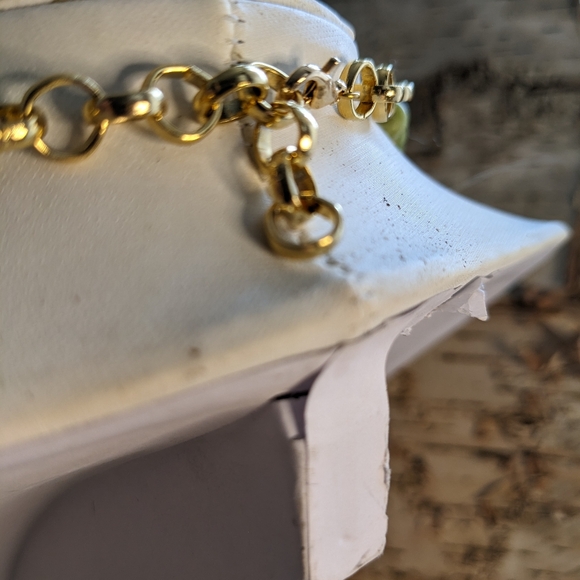 Natural Green Jade Necklace Choker And Flower  Pendant - Picture 7 of 8